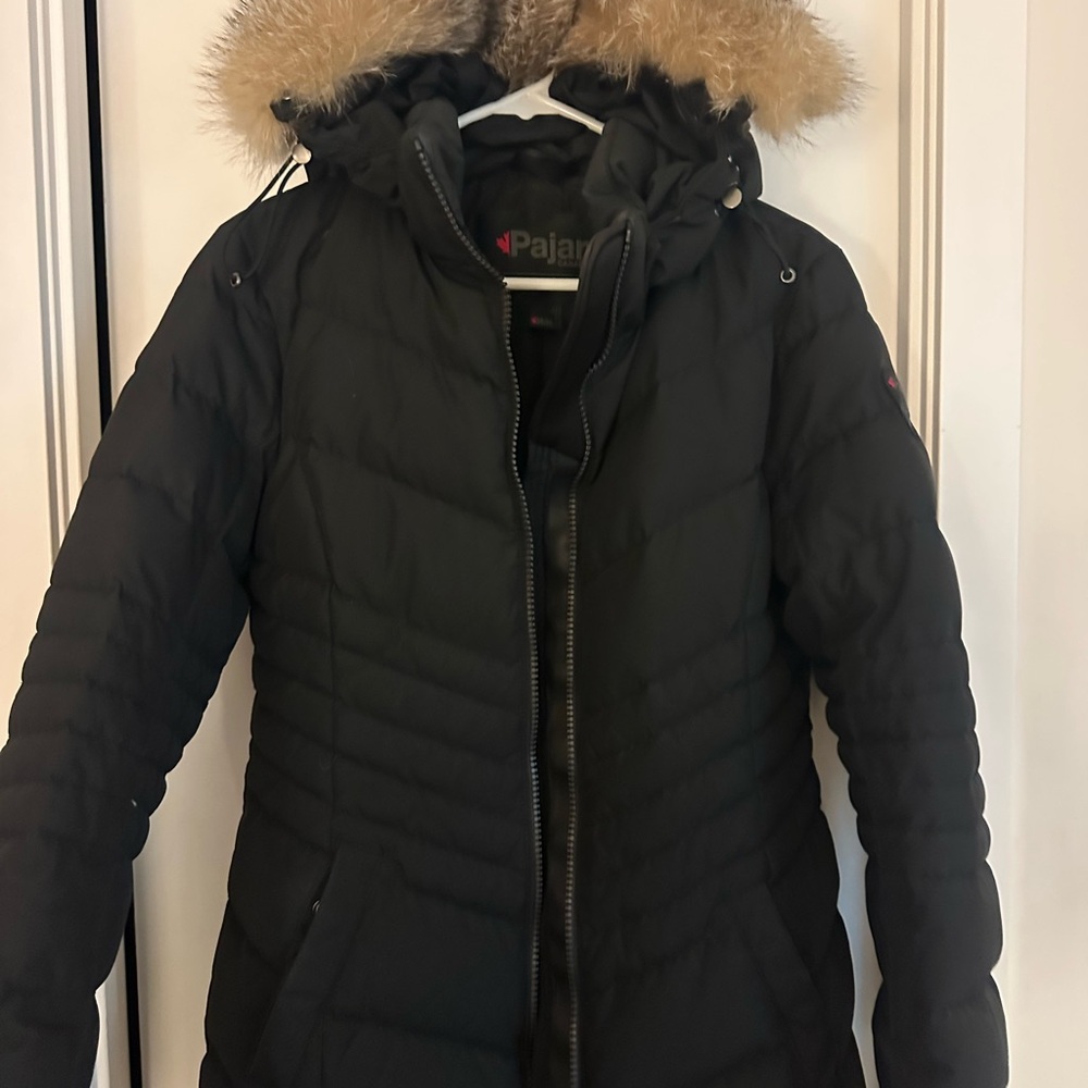 Pajar Women's Black Queen Puffer Coat with Fur Trim